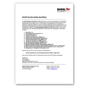 RoHS Zertifikat